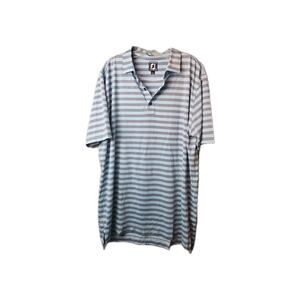 FOOTJOY Golf Polo Shirt FJ Mens XtraLarge Blue Striped Short Sleeve